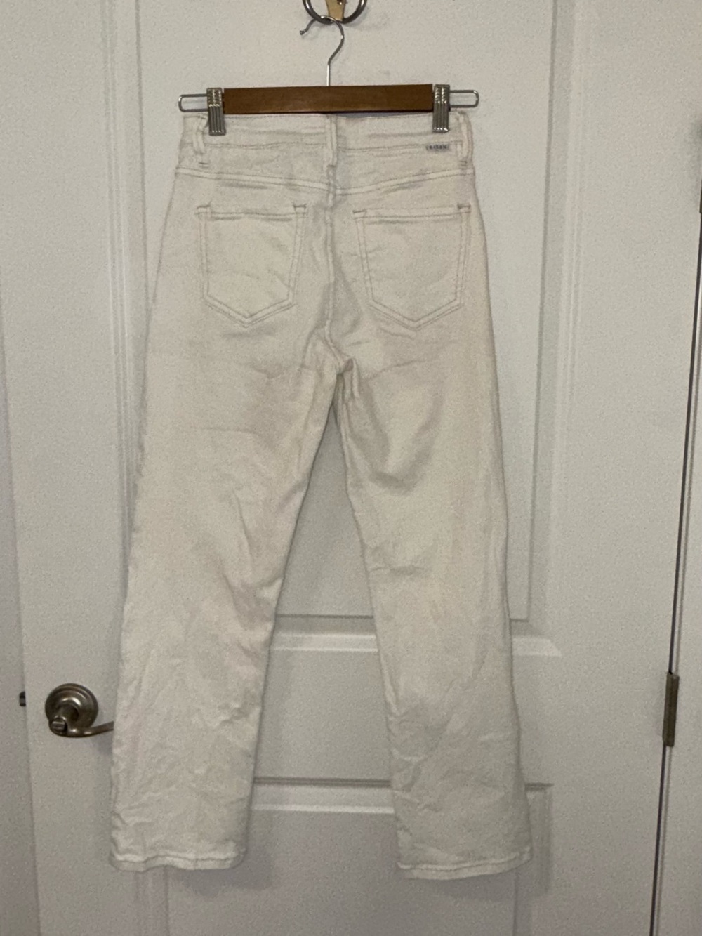 Risen White Straight Leg Jeans Size 0/24 Mid Rise Stretch Denim - Picture 6 of 8